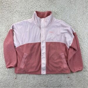 Under Armour Jacket Womens Size 1X Pink Fleeve Zip Casual Warm Comfort